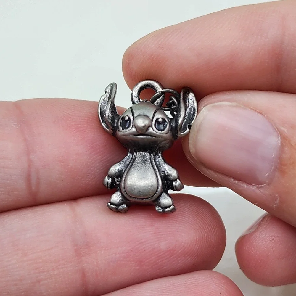 Disney Stitch Silver Tone Character Charm Pendant Necklace Lilo & Stitch Gift